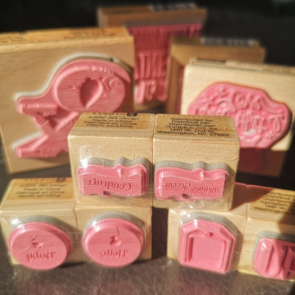 3 for$15 Lot Of 10, Vintage New Wood Rubber Stamps From Craftsmart & Studio g